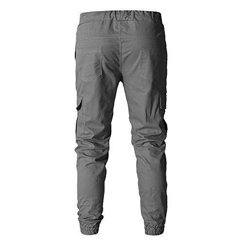 iYBUIA Men's Jogger Pants in Basic Solid Colors and Stretch Twill Fabric - Thumbnail 3