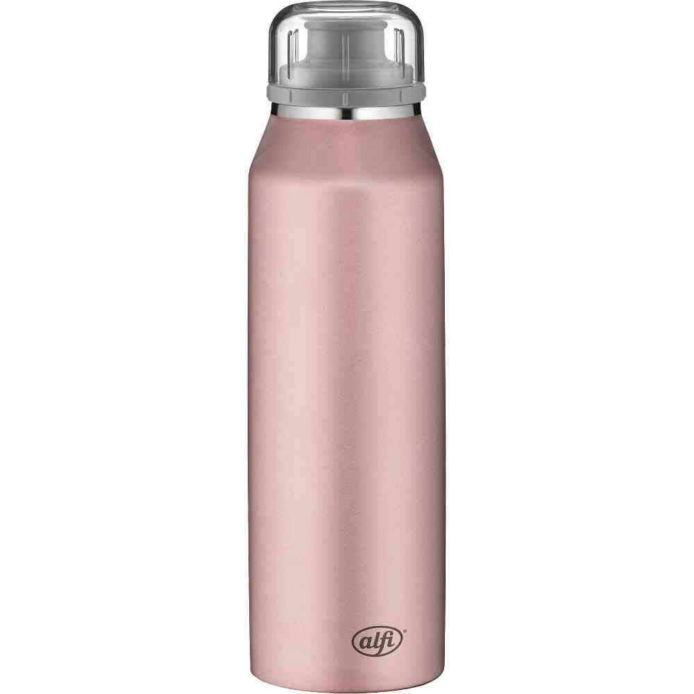 alfi IsoBottle 500 ml, Thermos Flask, Stainless Steel Pink Insulated Flask, Leak-Proof, Water Bottle 5677.210.050, Thermos Flask Hot for 12 Hours and Cold for 24 Hours