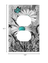 Turquoise Butterfly Daisy Flower 1 Gang Outlet