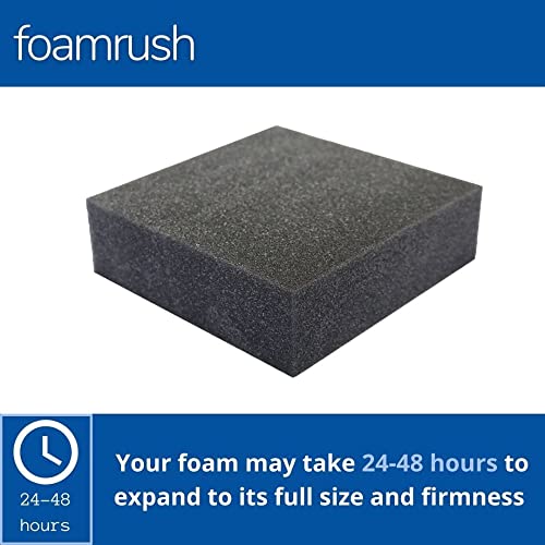 FoamRush 1" x 12" x 18" Charcoal High Density Upholstery Foam Cushion