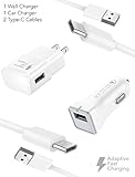 Galaxy S9 / S9 Plus / S8 / Note 8 Charger Kit by Ixir Compatible with Samsung Products - {Fast Wall Charger + Fast Car Charger + 2 Type-C Cable} Fast Charging up to 50% Faster charging!
