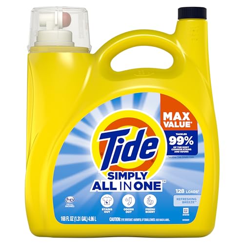 Tide Simply All-In-One Liquid Laundry Detergent, Refreshing Breeze Scent, 128 Loads, 168 photo 12