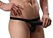 QinMi Lover Men Strip Slim Thong Sleek Pouch Cover Novelty Underwear Briefs Pouch Thong T Underpants Black