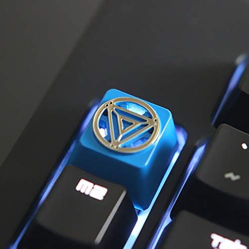 JAWEY Keyboard Button Iron Man Reactor, Cool Key caps Marvel Cinematic Universe,Personality Key Cap Light Aluminum Alloy embossed KeyCap