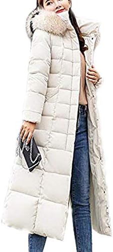 neuda Women's Winter Coat Long Padded Parka Coat Winter Warm Thick Solid Long Sleeve Outerwear Hooded Down Padded Jacket Warm Down Coat Outerwear