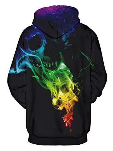 RAISEVERN 3D Jóvenes de impresión Multi-Color de la Niebla con Humo con Capucha Sudadera con Capucha para Hombres, Mujeres