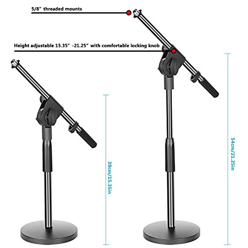 Neewer Desktop Microphone Stand with Boom Arm 5/8inch Threaded Mount