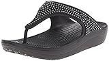 crocs Women's Sloane Diamante Flip Flop, Black 7 W