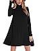 Leadingstar Women's Turtleneck Loose Casual Long Sleeve A-Swing T Shirt Dress