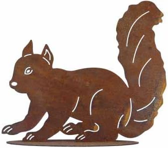 Rost Tier Eichhornchen Deko Dekoration Edelrost Garten Herbst Eisen Metall 38cm X35cm Amazon De Garten