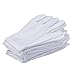 EBOOT 24pcs White Cotton Gloves Soft Cloth Dust Gloves for Serving Inspection Costume Work Glove Liners for Serving Costume Coin Jewelry Silver Inspection(Medium)