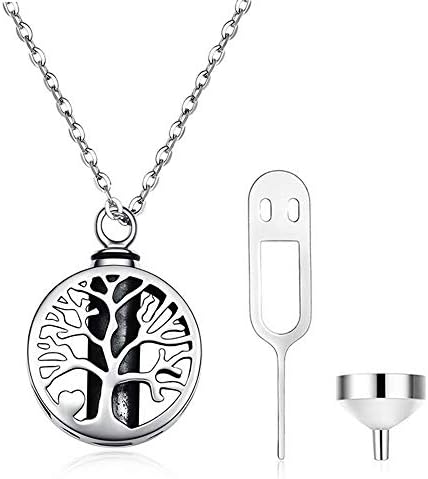 Kinokxw Tree of Life Cremation Jewelry 925 Sterling Silver Urn Pendant Necklace Memorial Ashes Keepsake, 001