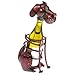 Deco Flair Dog Figurine Metal Wine Bottle Holder