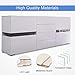 Mecor Sideboard Cabinet Buffet,Kitchen Sideboard and Storage Cabinet/TV Stand High Gloss LED Dining Room Server Console Table 2 Doors & 4 Drawers White