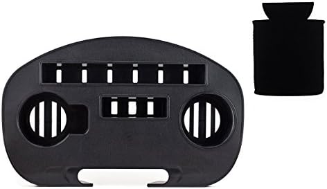 Topqual 15” x 9.5” zero gravity chair cup holder &amp; accessory utility tray, easy slide on, large durable plastic, complete with thermal beverage sleeve.