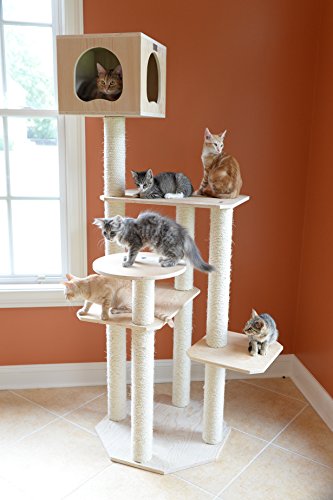 Armarkat S6905 Premium Solid Wood Cat Tree Tower, 69"