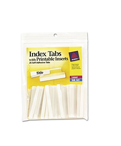 UPC 072782162412, Avery Index Tabs with Printable Inserts, 2 inches, Clear, 25 Tabs (16241)