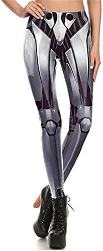Female Leggings 3D Printed Iron Robot Leggings Pants Iron Metal S