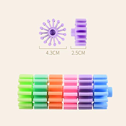 HAPPYMATY Building Blocks Snow Flakes Brain Flakes Interlocking Plastic Disc Set Education Building Discs STEM Educational Toys