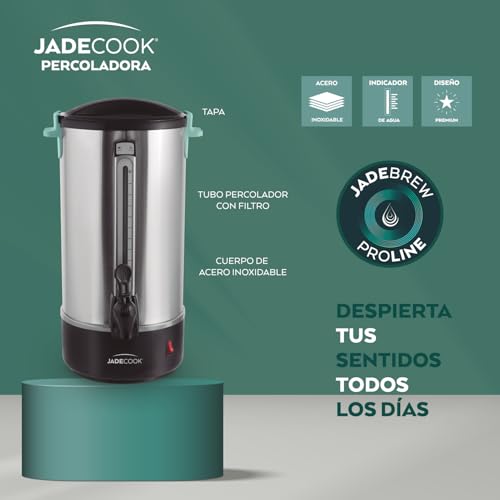 Homestyle Cafetera Percoladora de Acero Inoxidable Capacidad de 10L para 50 Tazas 120v con Medidor De Agua
