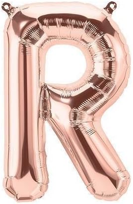 DecorativeConceptsUK 16" ROSE GOLD LETTERS & NUMBERS BALLOONS BIRTHDAY ANNIVERSARY DECORATION (16" ROSE GOLD LETTER - R)