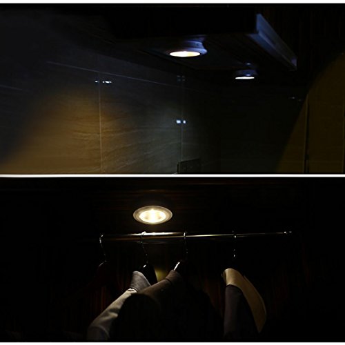 uxcell Tap Lights Battery Powered Touch Sensor LED Lamp Push Night Light Wireless Stick-on 3.9inch Red Colored 2 Packs for Closet Cabinet Bedroom Storage Shed Hallway Stair Car