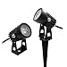 LONOVE RGB Outdoor Landscape 5W LED Spot Light Mini Lawn Lamp with AC85-265V Transformer Power Plug Cord 5V Low Voltage Waterproof Connector for Garden Path Wall Courtyard Lighting