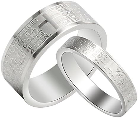The Spanish Cross Bible Titanium Steel Rings - The Lord's Prayer