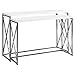 Monarch Specialties 2-Piece Metal Console Table Set, 46-Inch, Glossy White/Chrome