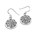 Viking Shield Nordic Spiral Sterling Silver Hook Earrings
