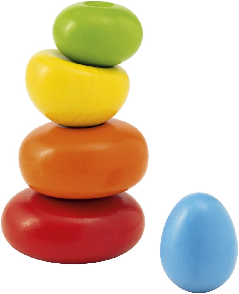 Selecta 62009 Wooden Wobble Stones, Stacking Toy, 6 cm