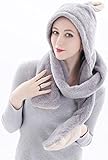 PULAMA Varied Animal Hats Gloves Scarf 3 in 1 Set -Costume Hood Toy (Rabbit Grey)