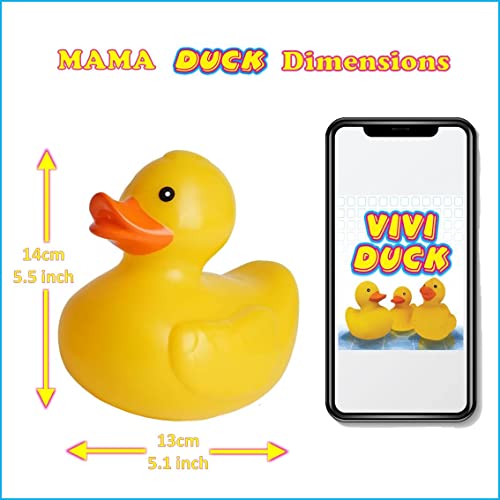 Vivi Duck Floating Bath Ducks with Temperature Indicator for Toddlers, Safety Bathtub Rubber