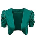 Doublju Women Basic Cap Sleeve Regular Fit Short Bolero JADE.1X