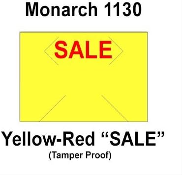 200,000 Monarch 1130 compatible "Sale" Fluorescent Chartreuse General Purpose Labels to fit the Monarch 1130 Price Guns. Full Case + includes 8 ink rollers.