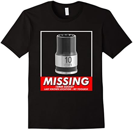 Mens Funny Missing 10 MM Tool Mechanic T Shirt XL Black