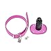 YiFeng Leather Lockable Ball Gag w/Lock Bondage Fetish Restraint Slave Roleplay Gimp 4 (Hot Pink, Long)