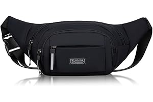 Sports Waist Bag Men&Women Multi-functional Sturdy Waterproof Large Capacity Bag, Black, Stylish
