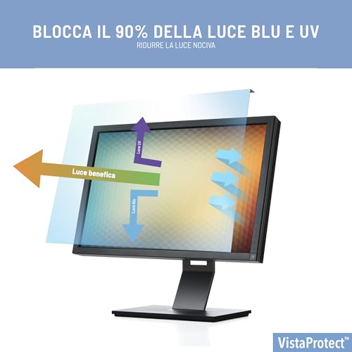 VistaProtect Premium Blue Light Filter for Computer Monitor and PC Screen, Removable (23" - 24")