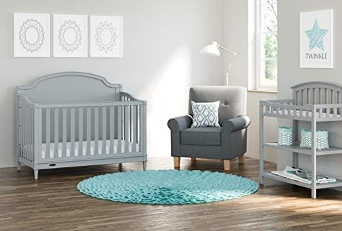 nursery with gray furniture