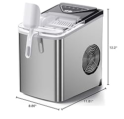 Silonn Countertop Ice Maker, 9 Ice Cubes in 6