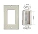 Brush Wall Plate Decora Bristle Insert with Single Gang Mounting Bracket for HDMI AV TV Low Voltage Cables (White)