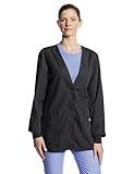 Cherokee Women's Workwear Scrubs Cardigan Warm-Up Jacket, Black, 2X-Large