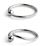 Ruifan 20G 8mm Nose Hoop Lip Eyebrow Tongue Helix Tragus Cartilage Septum Piercing Ring 2PCS - Steel
