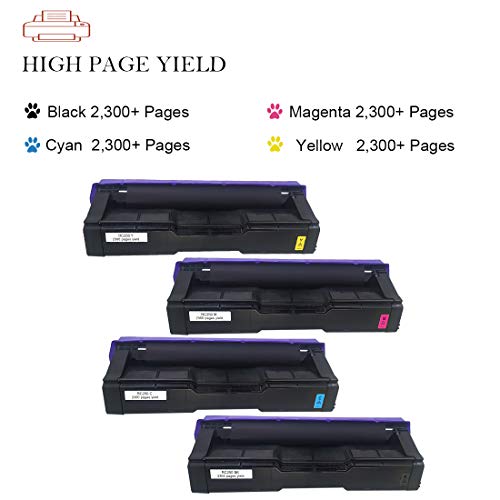 ASEKER Compatible Toner Cartridge for RICOH SP C250 C250DN C250E C250SF C250SFw C261SFN C261SFNW C261DNW High Yield Printers 2300 Pages 407539 407540 407541 407541 407544 2 2 (BK/C/M/Y