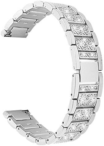Upxiang Stainless Steel Strap for Huawei B5 Replacement Diamand Wristband Adjustable Luxury Alloy Crystal Bracelet Band Strap