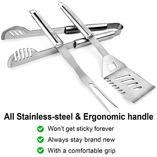 GRILLART Grill Tools Grill Utensils Set 3PCS BBQ Tools, Stainless