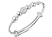 LMCIEZR Women's Simple Sterling Silver Beads Bangle Bracelet Transfer Lucky Beads Bracelet Cuff Bracelet Bangle with Open Design