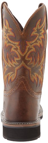 Justin Original Work Men's Stampede Steel Square Toe, Rugged Tan, 11 D US