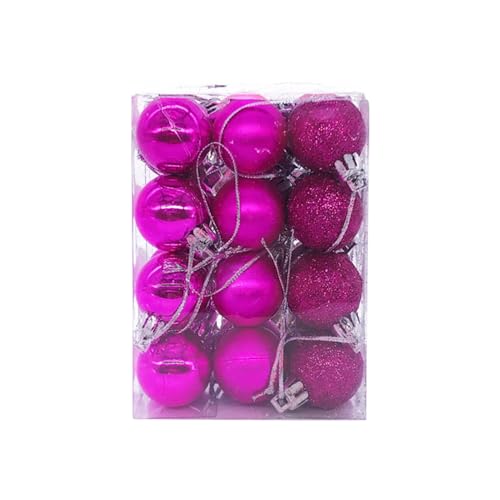24 Pcs 30mm Christmas Ball Baubles Ornaments for Xmas Tree 3 Style Shatterproof Ornaments Hanging Balls Decoration for Birthday, Halloween, Holiday, Wedding, Christmas Tree Decorations